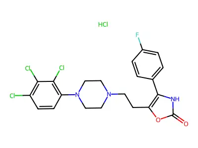 2(3H)-Oxazolone, 4-(4-fluorophenyl)-5-(2-(4-(2,3,4-trichlorophenyl)-1-piperazinyl)ethyl)-, monohydrochloride structure
