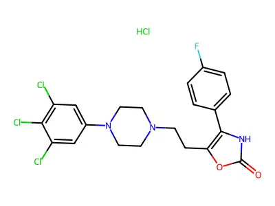 2(3H)-Oxazolone, 4-(4-fluorophenyl)-5-(2-(4-(3,4,5-trichlorophenyl)-1-piperazinyl)ethyl)-, monohydrochloride structure