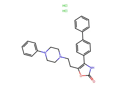 2(3H)-Oxazolone, 4-(1,1'-biphenyl-4-yl)-5-(2-(4-phenyl-1-piperazinyl)ethyl)-, dihydrochloride structure