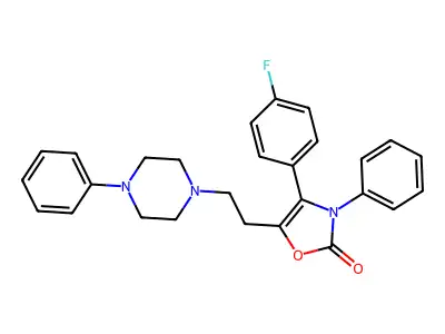 2(3H)-Oxazolone, 4-(4-fluorophenyl)-3-phenyl-5-(2-(4-phenyl-1-piperazinyl)ethyl)- structure