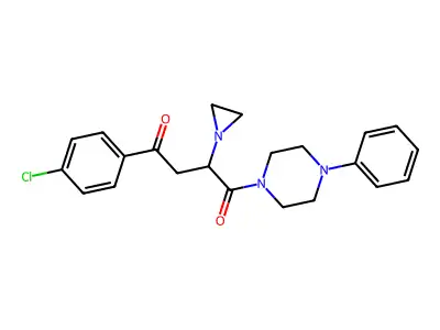 2-(Aziridin-1-yl)-4-(4-chlorophenyl)-1-(4-phenylpiperazin-1-yl)butane-1,4-dione structure