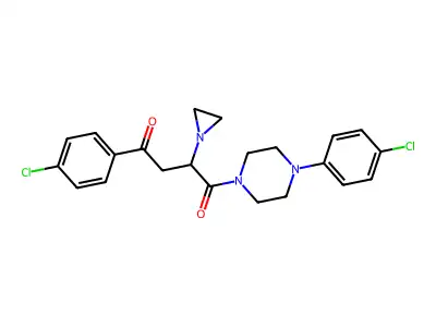 1-(2-(1-Aziridinyl)-4-(4-chlorophenyl)-1,4-dioxobutyl)-4-(4-chlorophenyl)piperazine structure