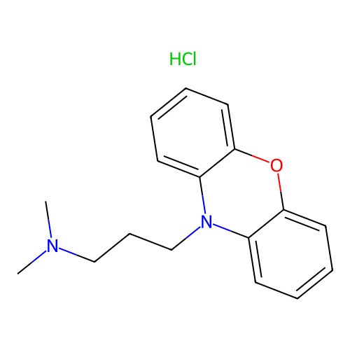 Phenoxazine, 10-(3-(dimethylamino)propyl)-, hydrochloride structure