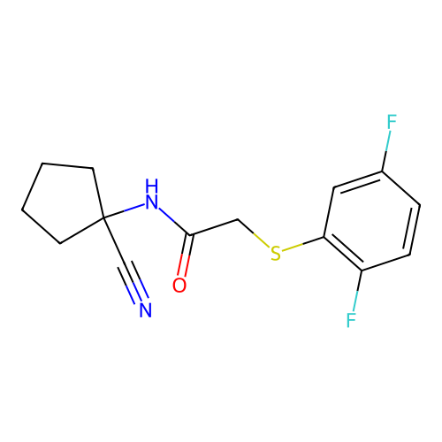N-(1-cyanocyclopentyl)-2-[(2,5-difluorophenyl)sulfanyl]acetamide structure