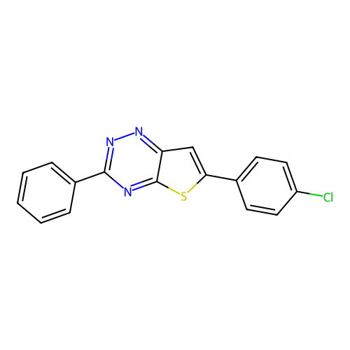 6-(4-Chlorophenyl)-3-phenylthieno[2,3-e][1,2,4]triazine structure