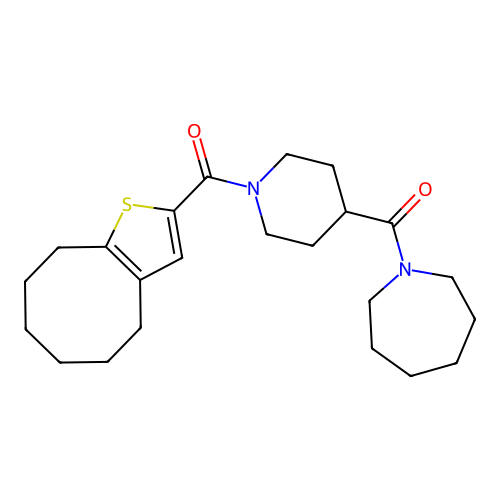 Methanone, [4-[(hexahydro-1H-azepin-1-yl)carbonyl]-1-piperidinyl](4,5,6,7,8,9-hexahydrocycloocta[b]thien-2-yl)- structure