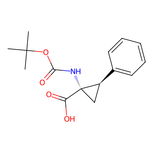 (1S,2R)-N-Boc-1-amino-2-phenylcyclopropanecarboxylic acid structure