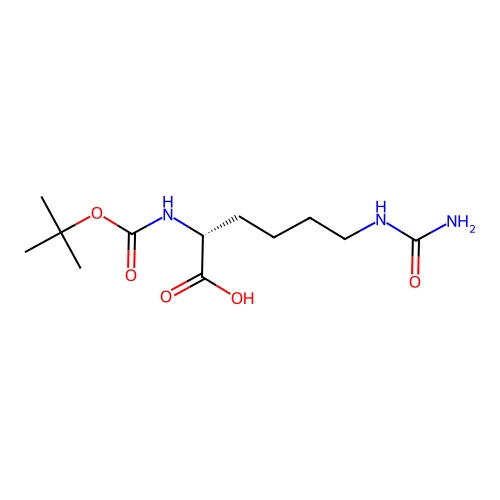 (R)-2-((tert-Butoxycarbonyl)amino)-6-ureidohexanoic acid structure
