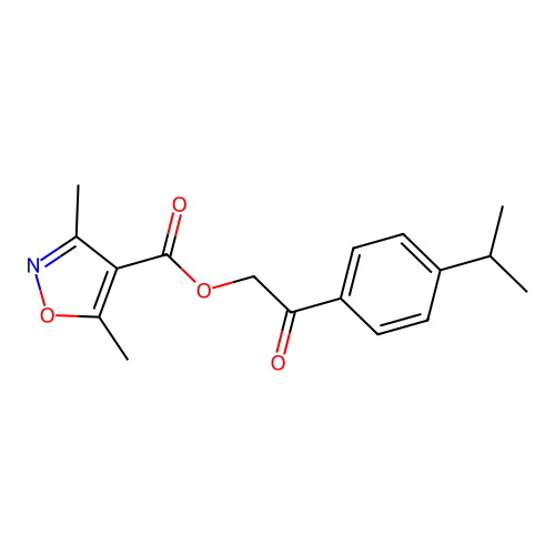 2-[4-(1-Methylethyl)phenyl]-2-oxoethyl 3,5-dimethyl-4-isoxazolecarboxylate structure