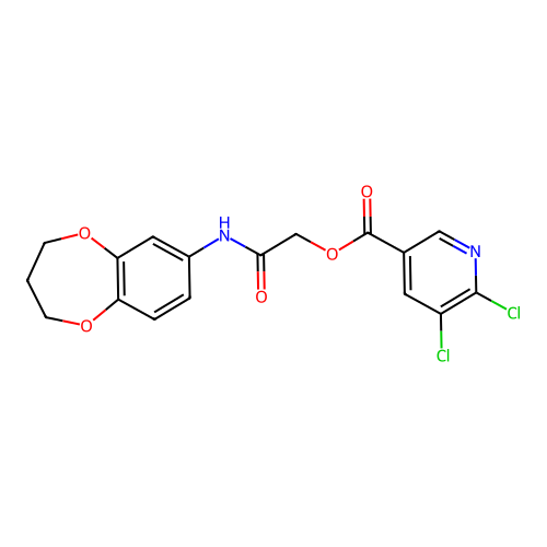 [(3,4-dihydro-2H-1,5-benzodioxepin-7-yl)carbamoyl]methyl 5,6-dichloropyridine-3-carboxylate structure