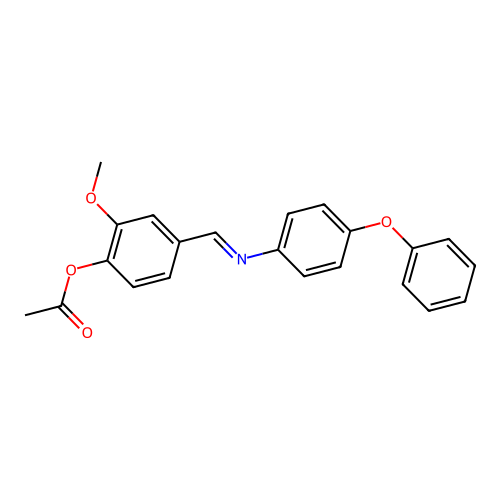 2-methoxy-4-{(E)-[(4-phenoxyphenyl)imino]methyl}phenyl acetate structure
