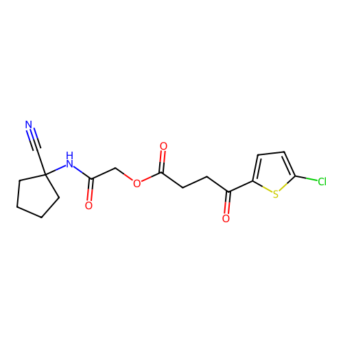 [(1-Cyanocyclopentyl)carbamoyl]methyl 4-(5-chlorothiophen-2-yl)-4-oxobutanoate structure