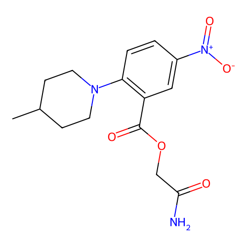(2-Amino-2-oxoethyl) 2-(4-methylpiperidin-1-yl)-5-nitrobenzoate structure