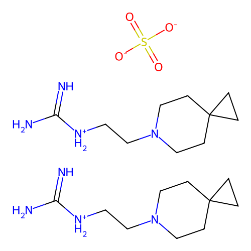 (2-(6-Azaspiro(2.5)oct-6-yl)ethyl)guanidinium sulphate (2:1) structure