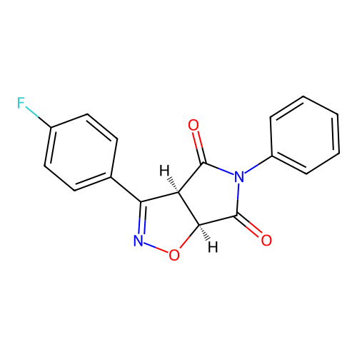(3aR,6aS)-3-(4-fluorophenyl)-5-phenyl-3a,6a-dihydropyrrolo[3,4-d][1,2]oxazole-4,6-dione structure