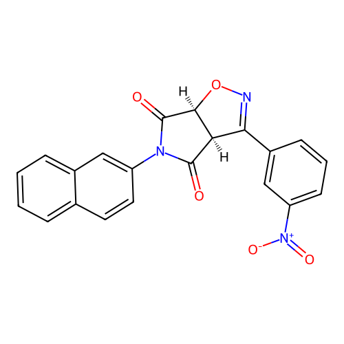 (3aR,6aS)-5-(naphthalen-2-yl)-3-(3-nitrophenyl)-3aH-pyrrolo[3,4-d][1,2]oxazole-4,6(5H,6aH)-dione structure