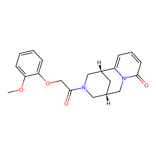 (1R,5S)-3-(2-(2-methoxyphenoxy)acetyl)-3,4,5,6-tetrahydro-1H-1,5-methanopyrido[1,2-a][1,5]diazocin-8(2H)-one structure