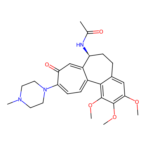 (S)-N-(1,2,3-trimethoxy-10-(4-methylpiperazin-1-yl)-9-oxo-5,6,7,9-tetrahydrobenzo[a]heptalen-7-yl)acetamide structure
