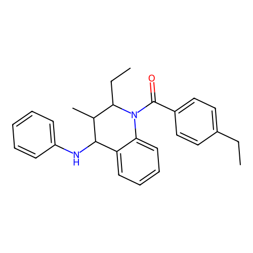 (2-ethyl-3-methyl-4-(phenylamino)-3,4-dihydroquinolin-1(2H)-yl)(4-ethylphenyl)methanone structure
