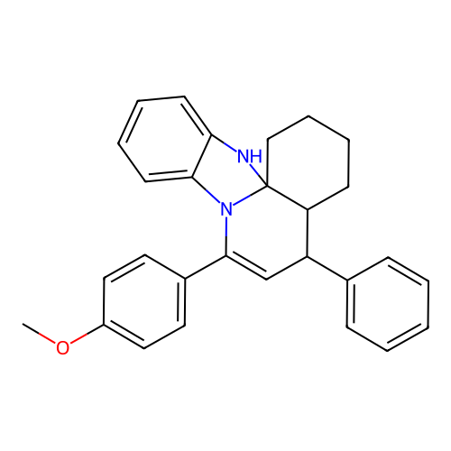 7-(4-methoxyphenyl)-5-phenyl-1,2,3,4,4a,5-hexahydro-13H-benzimidazo[2,1-j]quinoline structure