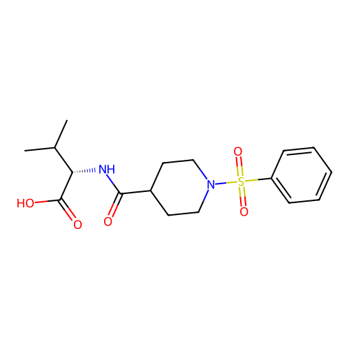 (2S)-2-{[1-(benzenesulfonyl)piperidin-4-yl]formamido}-3-methylbutanoic acid structure