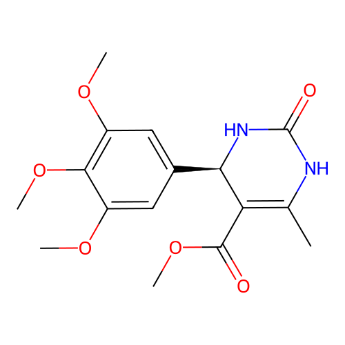 (R)-methyl 6-methyl-2-oxo-4-(3,4,5-trimethoxyphenyl)-1,2,3,4-tetrahydropyrimidine-5-carboxylate structure