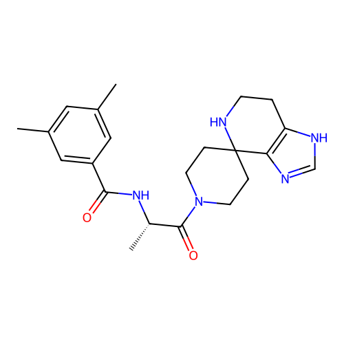 (S)-3,5-dimethyl-N-(1-oxo-1-(1,5,6,7-tetrahydrospiro[imidazo[4,5-c]pyridine-4,4'-piperidin]-1'-yl)propan-2-yl)benzamide structure