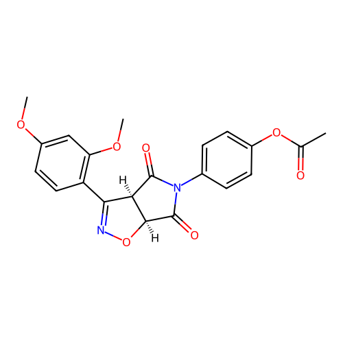 [4-[(3aR,6aS)-3-(2,4-dimethoxyphenyl)-4,6-dioxo-3a,6a-dihydropyrrolo[3,4-d][1,2]oxazol-5-yl]phenyl] acetate structure