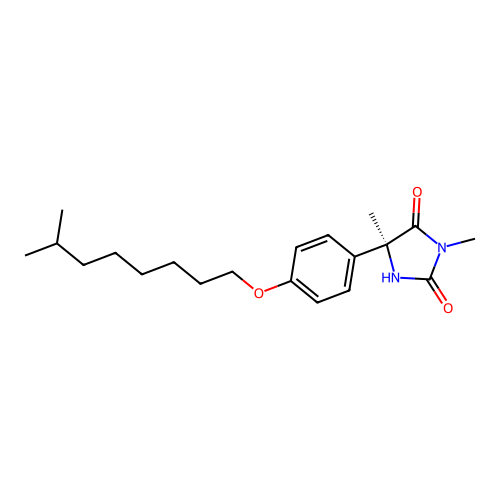 (S)-3,5-dimethyl-5-(4-((7-methyloctyl)oxy)phenyl)imidazolidine-2,4-dione structure