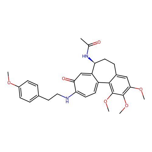 (S)-N-(1,2,3-trimethoxy-10-((4-methoxyphenethyl)amino)-9-oxo-5,6,7,9-tetrahydrobenzo[a]heptalen-7-yl)acetamide structure