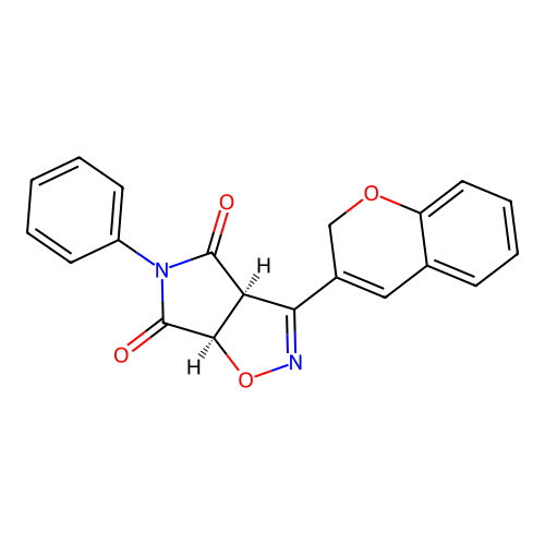 (3aS,6aR)-3-(2H-chromen-3-yl)-5-phenyl-3aH-pyrrolo[3,4-d][1,2]oxazole-4,6(5H,6aH)-dione structure