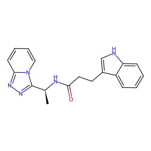 (S)-N-(1-([1,2,4]triazolo[4,3-a]pyridin-3-yl)ethyl)-3-(1H-indol-3-yl)propanamide structure