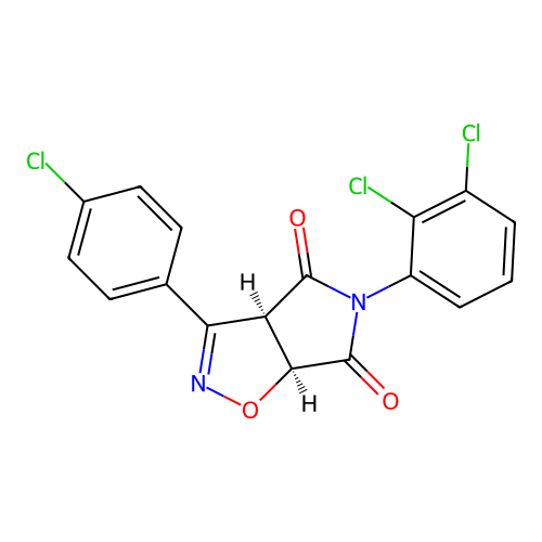 (3aR,6aS)-3-(4-chlorophenyl)-5-(2,3-dichlorophenyl)-3a,6a-dihydropyrrolo[3,4-d][1,2]oxazole-4,6-dione structure