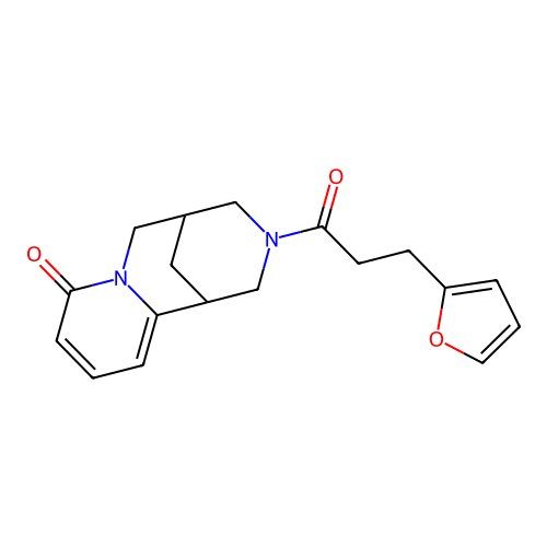 1H-Pyrido[3,4,5-a,b]quinolizin-6-one, 2,3,3a,4,6,9b-hexahydro-2-[3-(2-furyl)-1-oxopropyl]- structure
