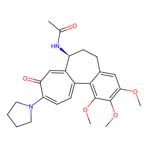 (S)-N-(1,2,3-trimethoxy-9-oxo-10-(pyrrolidin-1-yl)-5,6,7,9-tetrahydrobenzo[a]heptalen-7-yl)acetamide structure