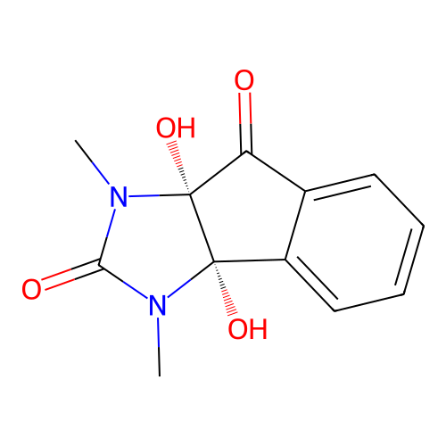 (3aS,8bS)-3a,8b-dihydroxy-1,3-dimethylindeno[1,2-d]imidazole-2,4-dione structure