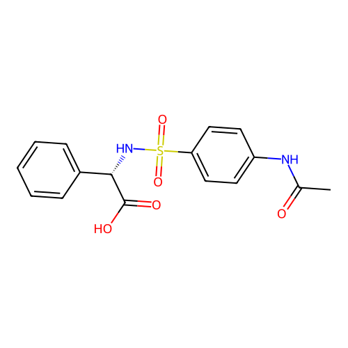 (S)-2-(4-acetamidophenylsulfonamido)-2-phenylacetic acid structure