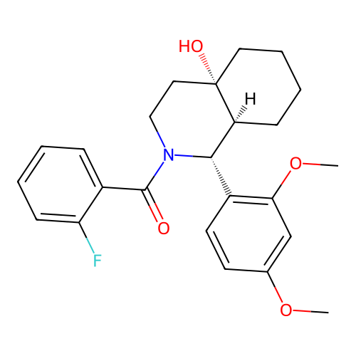 ((1R,4aS,8aS)-1-(2,4-dimethoxyphenyl)-4a-hydroxyoctahydroisoquinolin-2(1H)-yl)(2-fluorophenyl)methanone structure