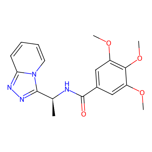 3,4,5-trimethoxy-N-[(1S)-1-([1,2,4]triazolo[4,3-a]pyridin-3-yl)ethyl]benzamide structure