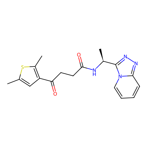 4-(2,5-dimethylthiophen-3-yl)-4-oxo-N-[(1S)-1-([1,2,4]triazolo[4,3-a]pyridin-3-yl)ethyl]butanamide structure
