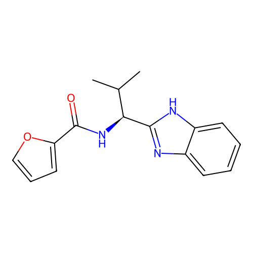 (S)-N-(1-(1H-benzo[d]imidazol-2-yl)-2-methylpropyl)furan-2-carboxamide structure