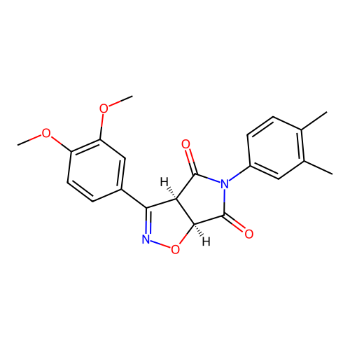 (3aR,6aS)-3-(3,4-dimethoxyphenyl)-5-(3,4-dimethylphenyl)-3a,6a-dihydropyrrolo[3,4-d][1,2]oxazole-4,6-dione structure