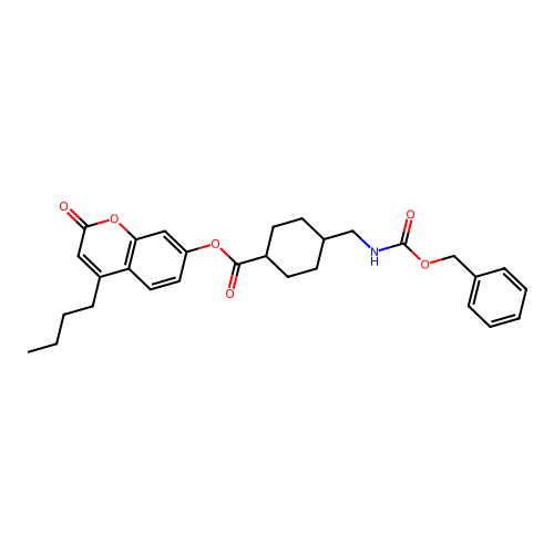 (4-butyl-2-oxo-chromen-7-yl) 4-(phenylmethoxycarbonylaminomethyl)cyclohexane-1-carboxylate structure