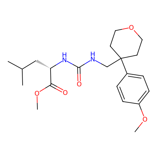 methyl (2S)-2-[[4-(4-methoxyphenyl)oxan-4-yl]methylcarbamoylamino]-4-methylpentanoate structure