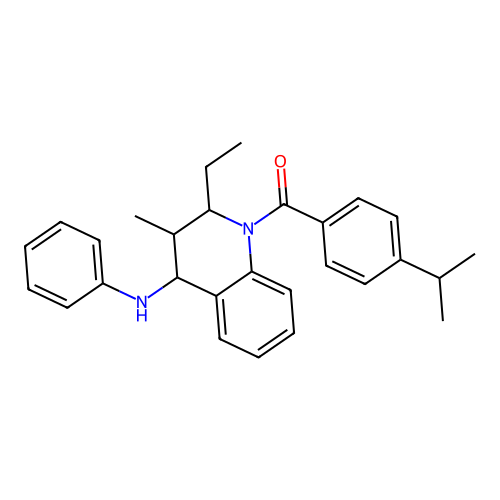 (4-anilino-2-ethyl-3-methyl-3,4-dihydro-2H-quinolin-1-yl)-(4-propan-2-ylphenyl)methanone structure