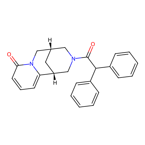 (1R,5S)-3-(2,2-diphenylacetyl)-3,4,5,6-tetrahydro-1H-1,5-methanopyrido[1,2-a][1,5]diazocin-8(2H)-one structure