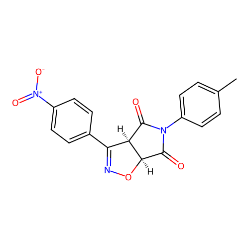 (3aR,6aS)-3-(4-nitrophenyl)-5-(p-tolyl)-3aH-pyrrolo[3,4-d]isoxazole-4,6(5H,6aH)-dione structure
