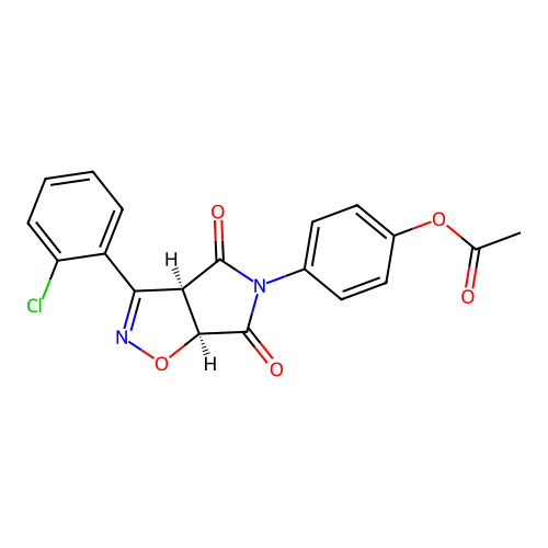 [4-[(3aR,6aS)-3-(2-chlorophenyl)-4,6-dioxo-3a,6a-dihydropyrrolo[3,4-d][1,2]oxazol-5-yl]phenyl] acetate structure
