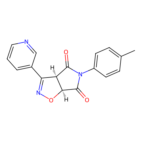(3aR,6aS)-3-(pyridin-3-yl)-5-(p-tolyl)-3aH-pyrrolo[3,4-d]isoxazole-4,6(5H,6aH)-dione structure