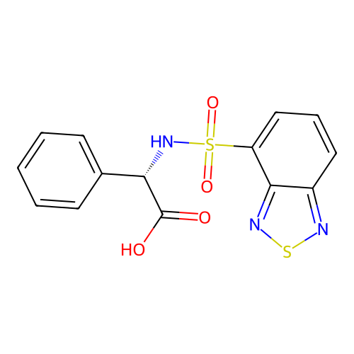 (2S)-2-(2,1,3-benzothiadiazol-4-ylsulfonylamino)-2-phenylacetic acid structure